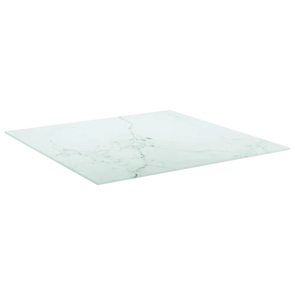 Tafelblad marmerontwerp 6 mm 70x70 cm gehard glas wit is nu te koop bij PeponiXL, paradijselijk wonen!
