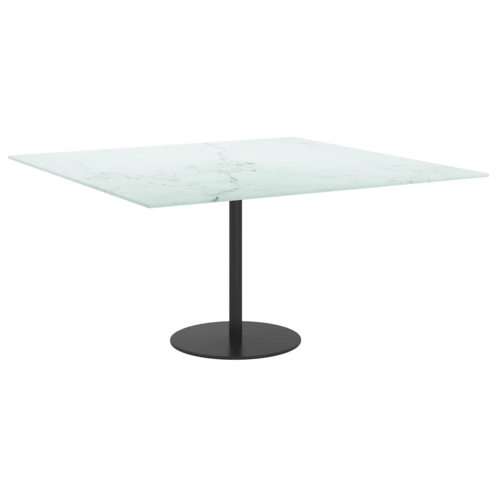 Tafelblad 80x80 cm 6 mm gehard glas met marmeren design wit is nu te koop bij PeponiXL, paradijselijk wonen!