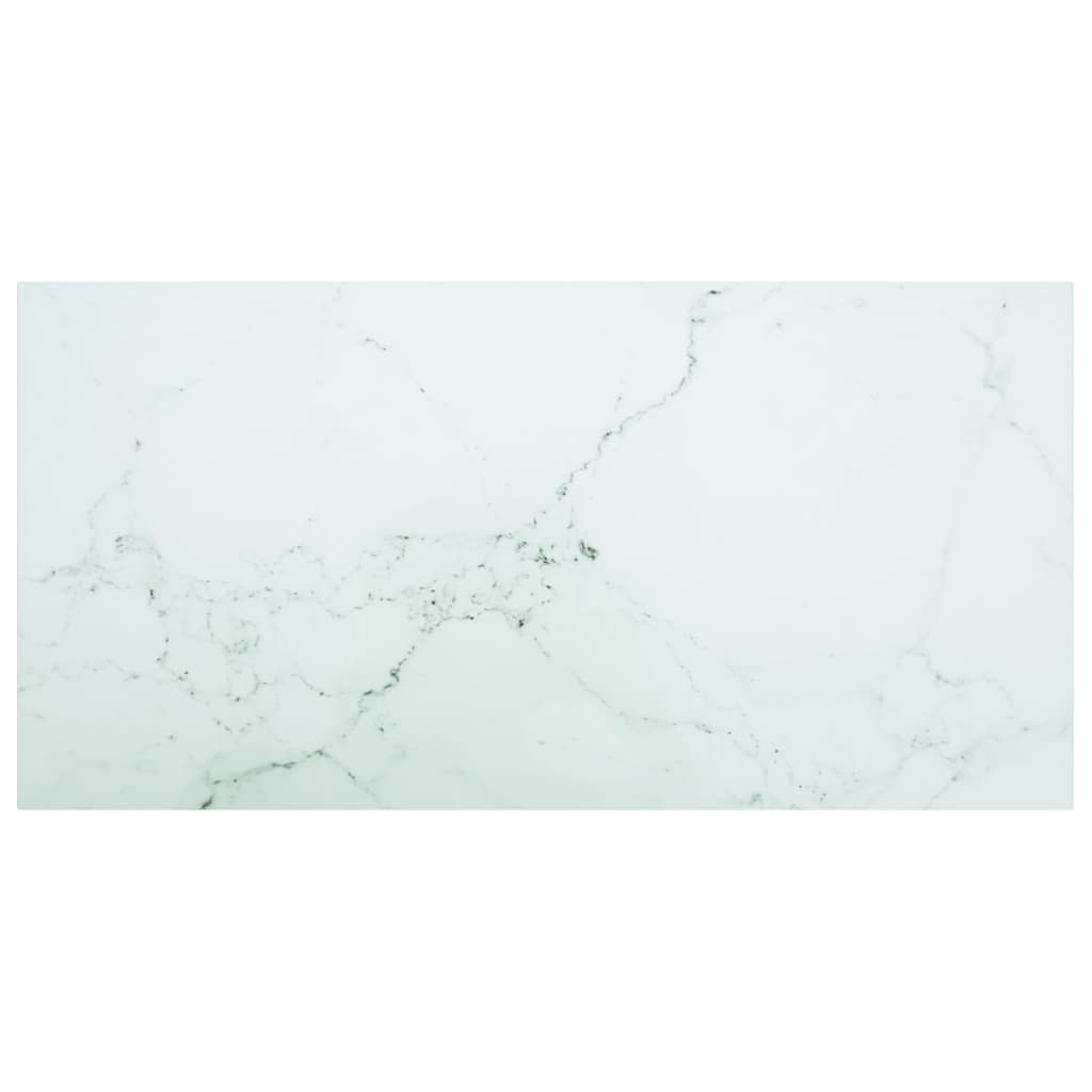 Tafelblad 100x50 cm 6 mm gehard glas met marmeren design wit is nu te koop bij PeponiXL, paradijselijk wonen!