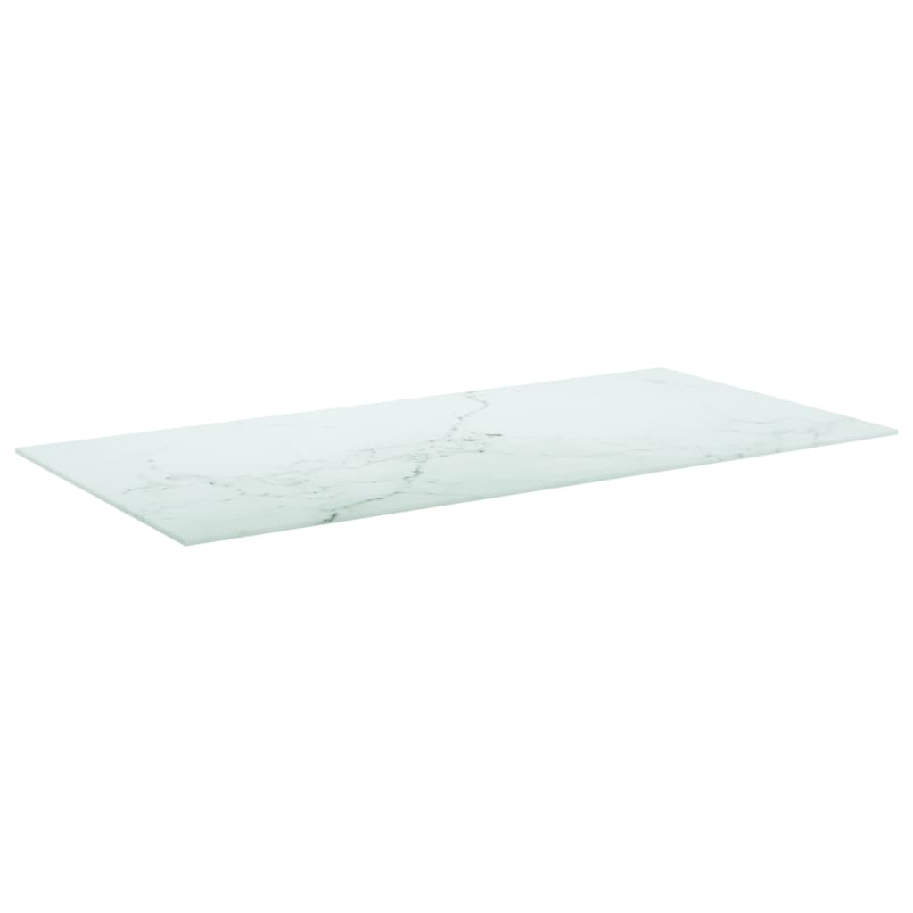 Tafelblad 100x50 cm 6 mm gehard glas met marmeren design wit is nu te koop bij PeponiXL, paradijselijk wonen!