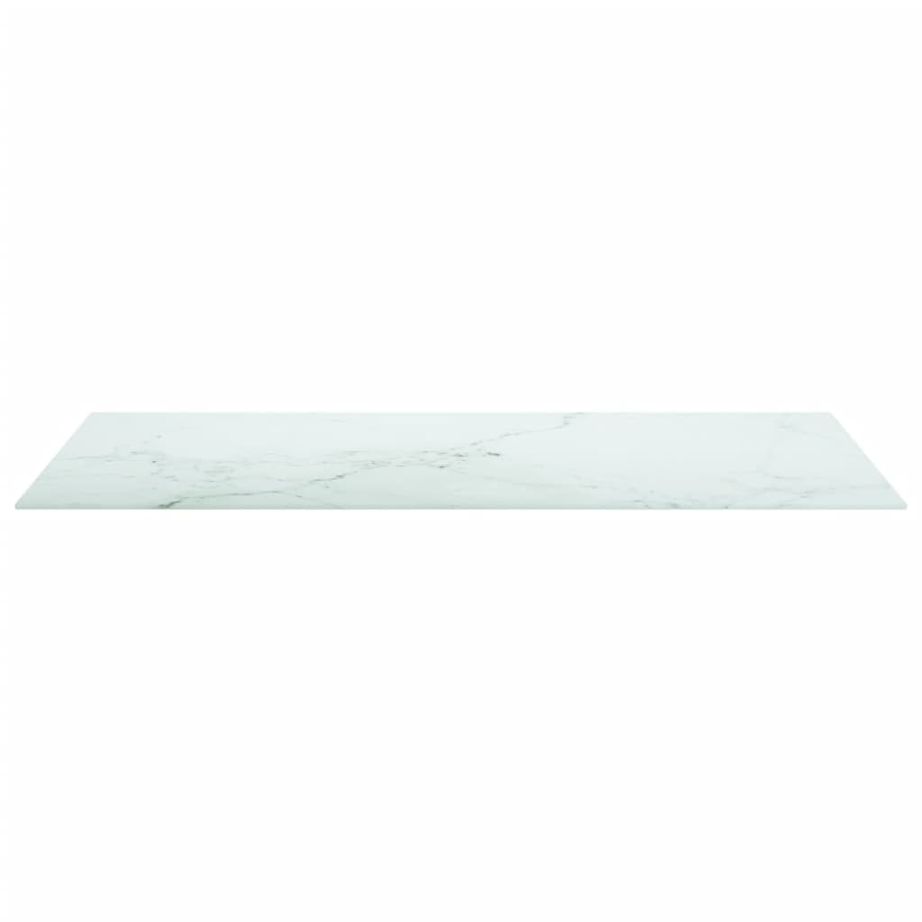 Tafelblad 100x50 cm 6 mm gehard glas met marmeren design wit is nu te koop bij PeponiXL, paradijselijk wonen!