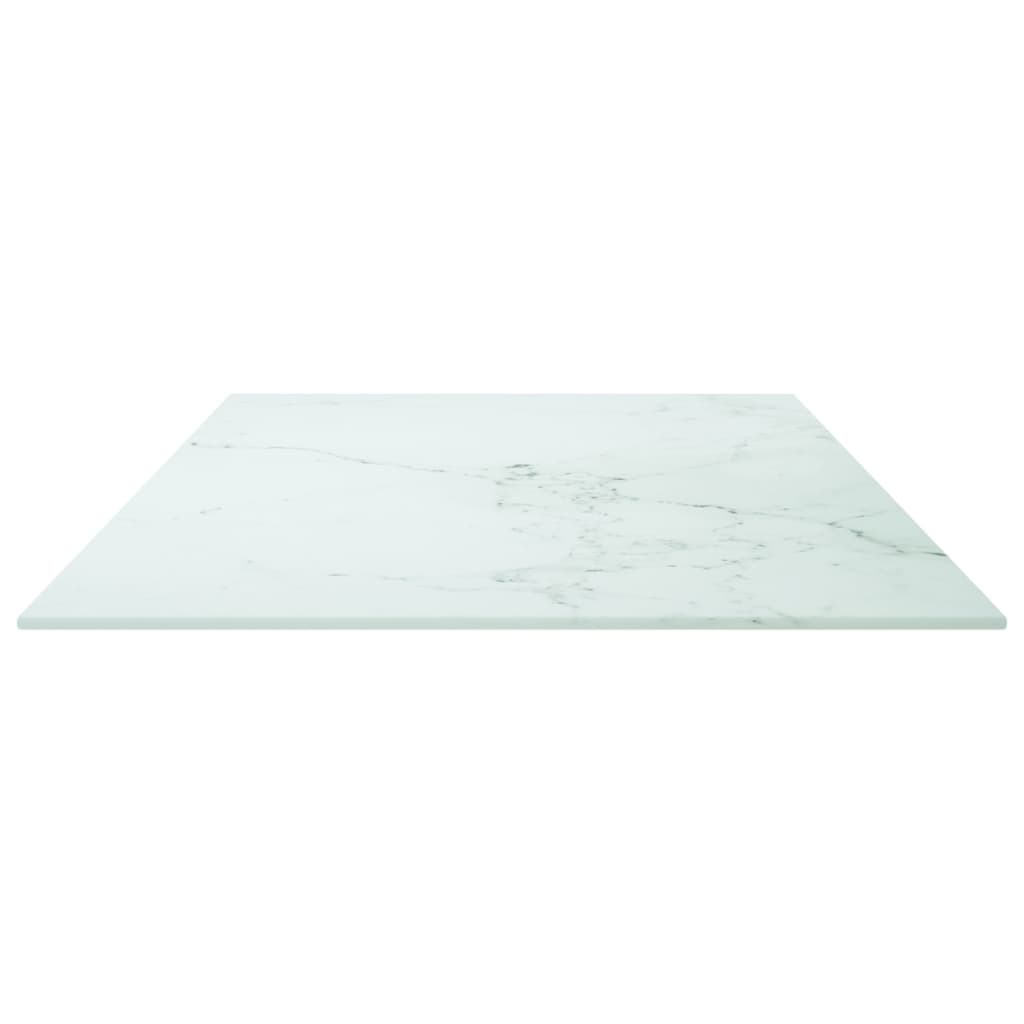 Tafelblad 100x50 cm 6 mm gehard glas met marmeren design wit is nu te koop bij PeponiXL, paradijselijk wonen!