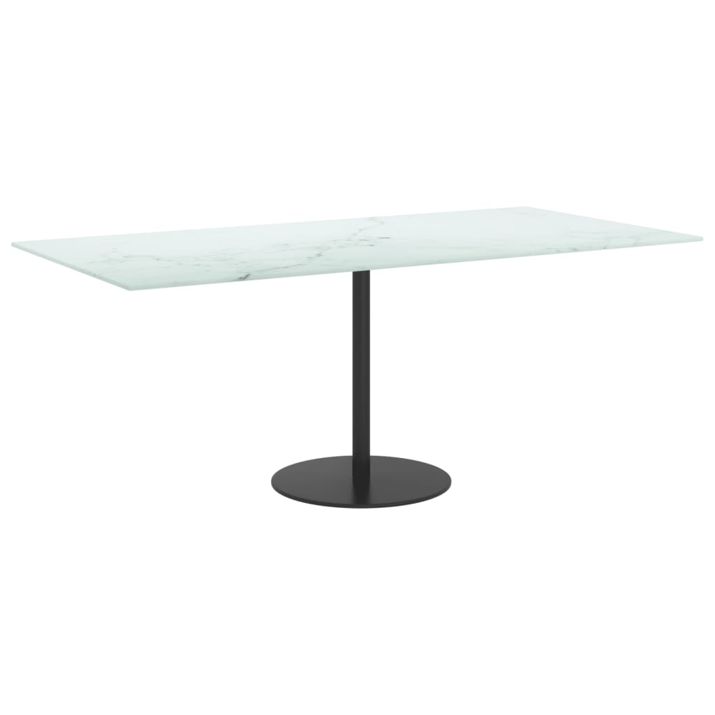Tafelblad 100x50 cm 6 mm gehard glas met marmeren design wit is nu te koop bij PeponiXL, paradijselijk wonen!
