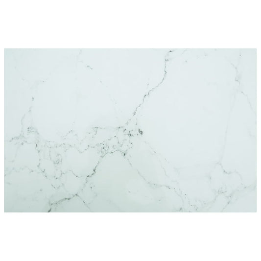 Tafelblad 120x62 cm 8 mm gehard glas met marmeren design wit is nu te koop bij PeponiXL, paradijselijk wonen!