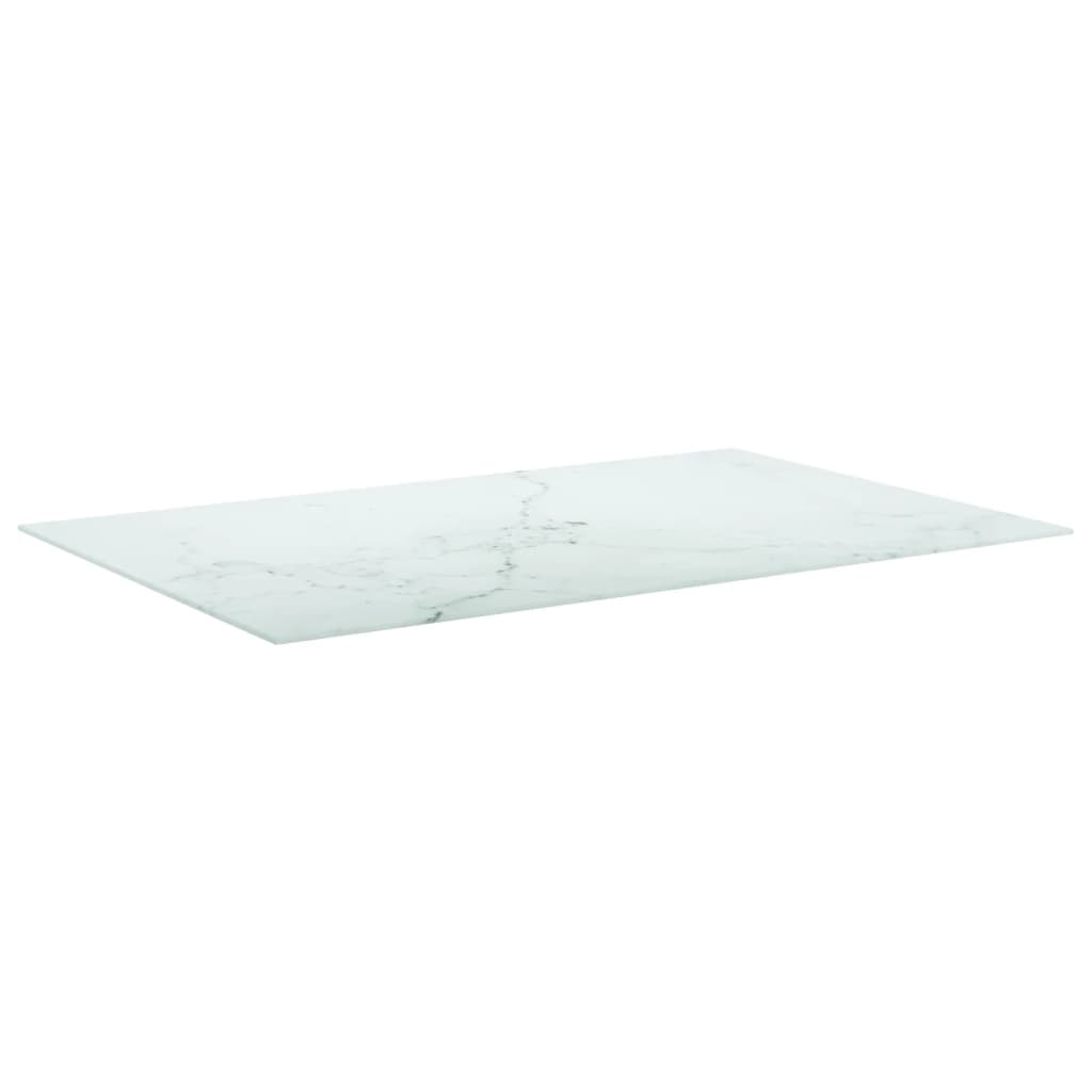 Tafelblad 120x62 cm 8 mm gehard glas met marmeren design wit is nu te koop bij PeponiXL, paradijselijk wonen!