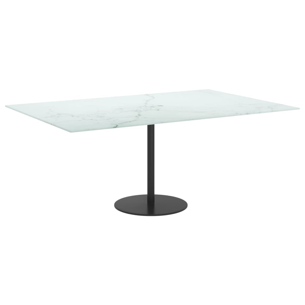 Tafelblad 120x62 cm 8 mm gehard glas met marmeren design wit is nu te koop bij PeponiXL, paradijselijk wonen!