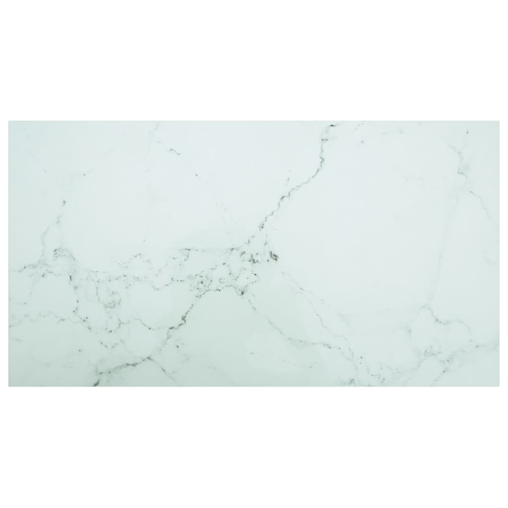 Tafelblad 120x65 cm 8 mm gehard glas met marmeren design wit is nu te koop bij PeponiXL, paradijselijk wonen!