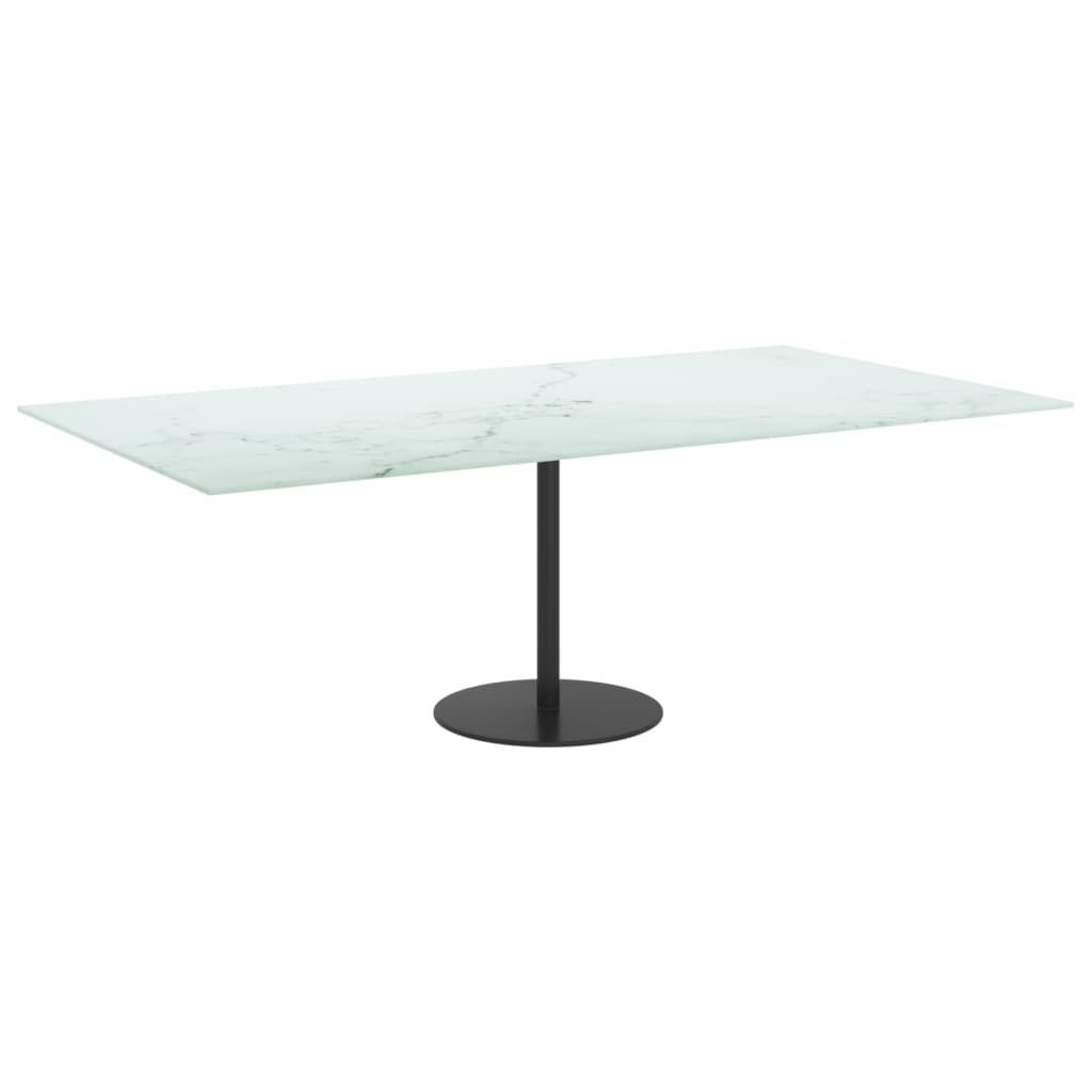 Tafelblad 120x65 cm 8 mm gehard glas met marmeren design wit is nu te koop bij PeponiXL, paradijselijk wonen!