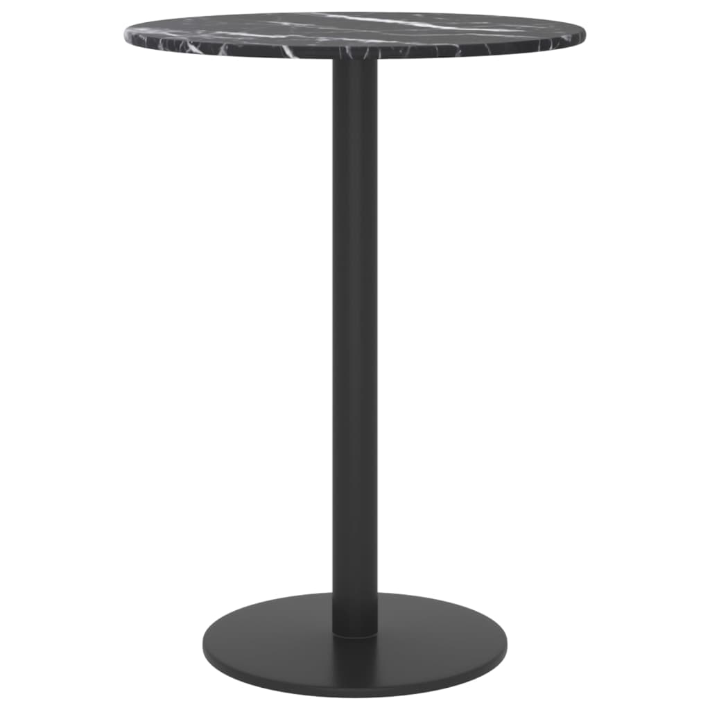 Tafelblad Ø30x0,8 cm gehard glas met marmerontwerp zwart is nu te koop bij PeponiXL, paradijselijk wonen!
