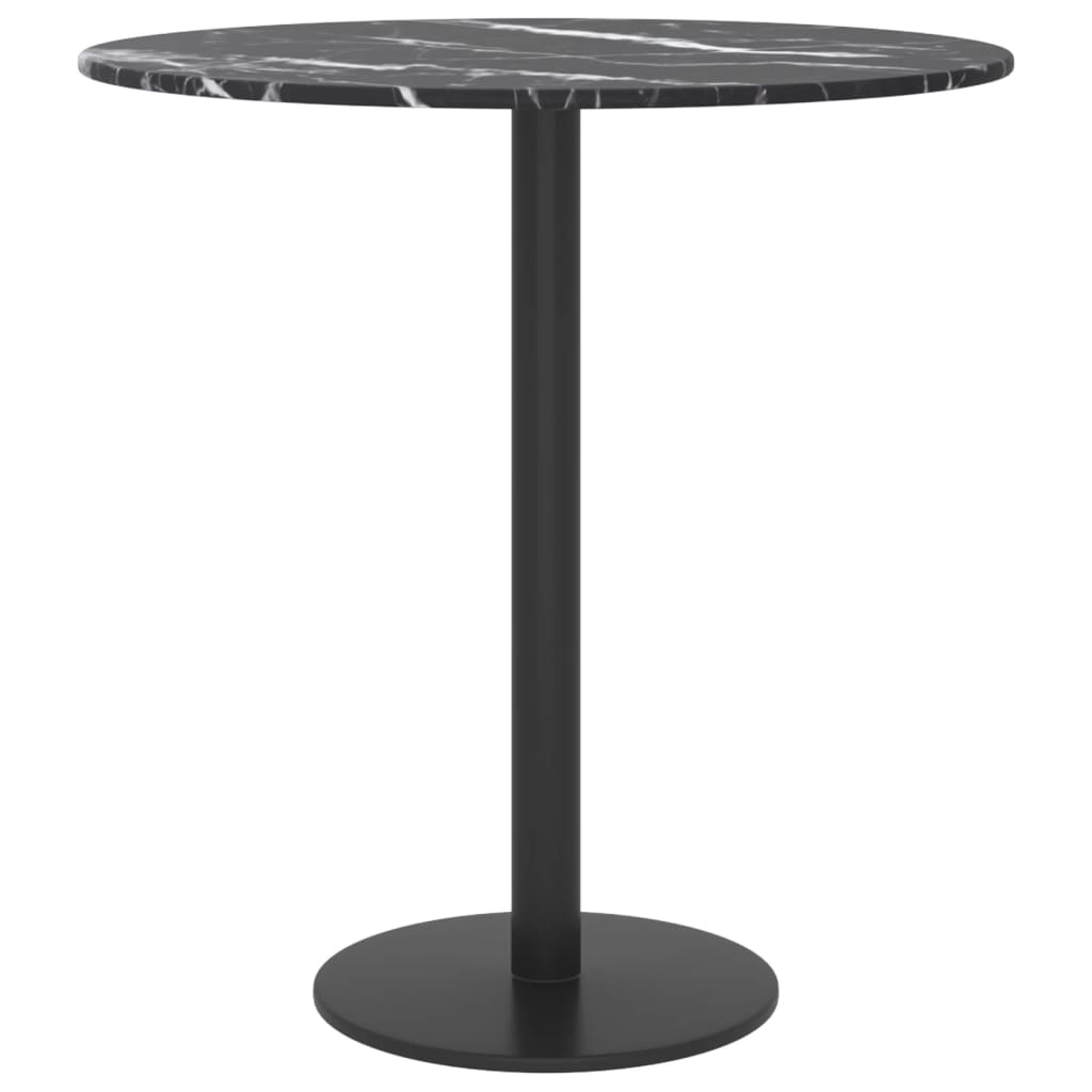Tafelblad Ø40x0,8 cm gehard glas met marmeren design zwart is nu te koop bij PeponiXL, paradijselijk wonen!