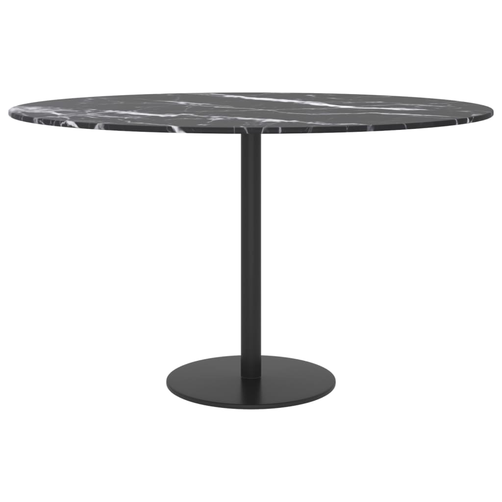 Tafelblad Ø70x0,8 cm gehard glas met marmeren design zwart is nu te koop bij PeponiXL, paradijselijk wonen!