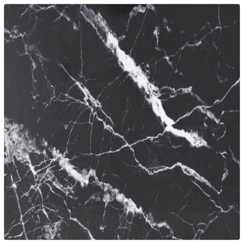 Tafelblad 30x30 cm 6 mm gehard glas met marmeren design zwart is nu te koop bij PeponiXL, paradijselijk wonen!
