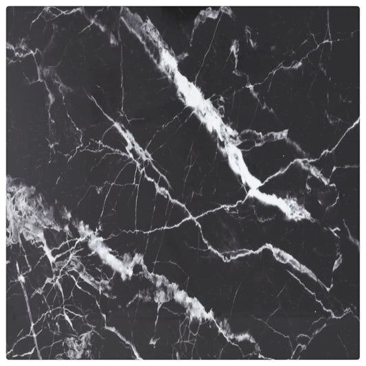 Tafelblad 30x30 cm 6 mm gehard glas met marmeren design zwart is nu te koop bij PeponiXL, paradijselijk wonen!