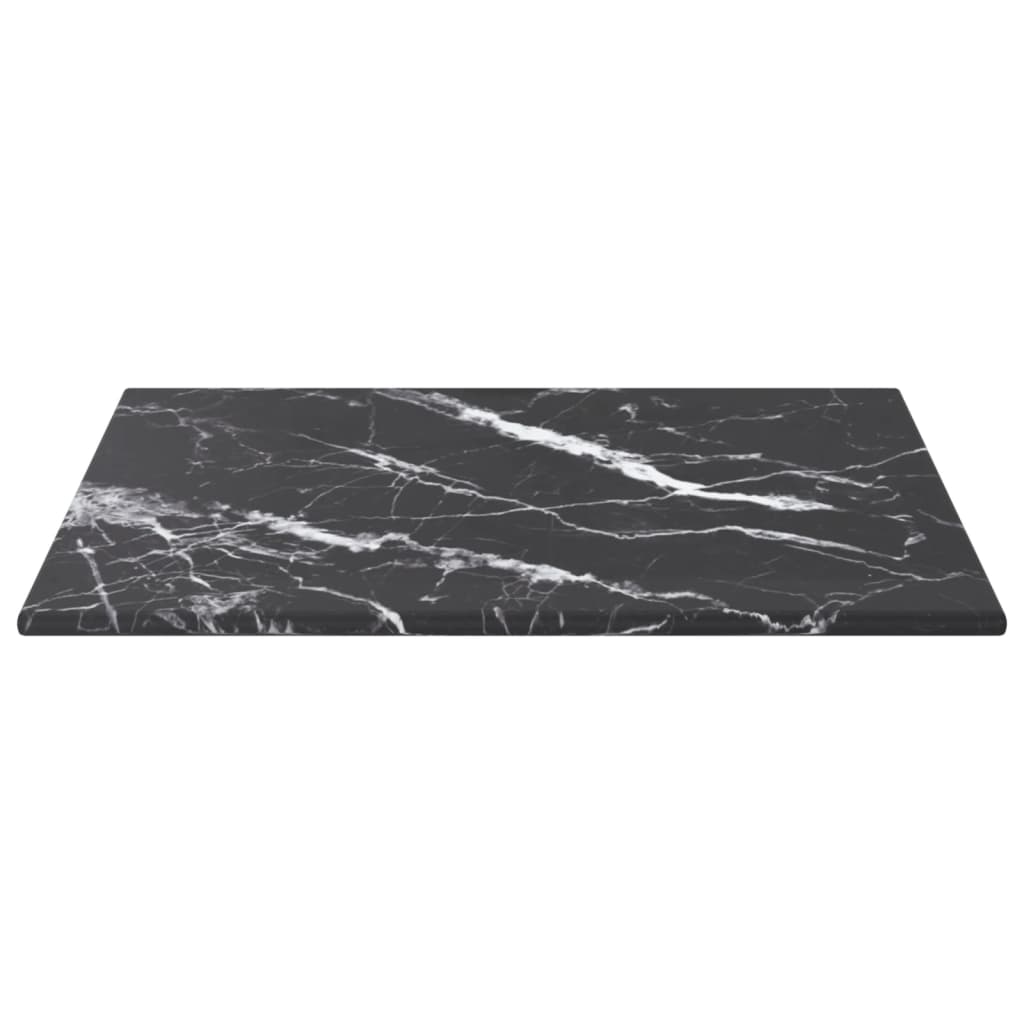 Tafelblad 30x30 cm 6 mm gehard glas met marmeren design zwart is nu te koop bij PeponiXL, paradijselijk wonen!