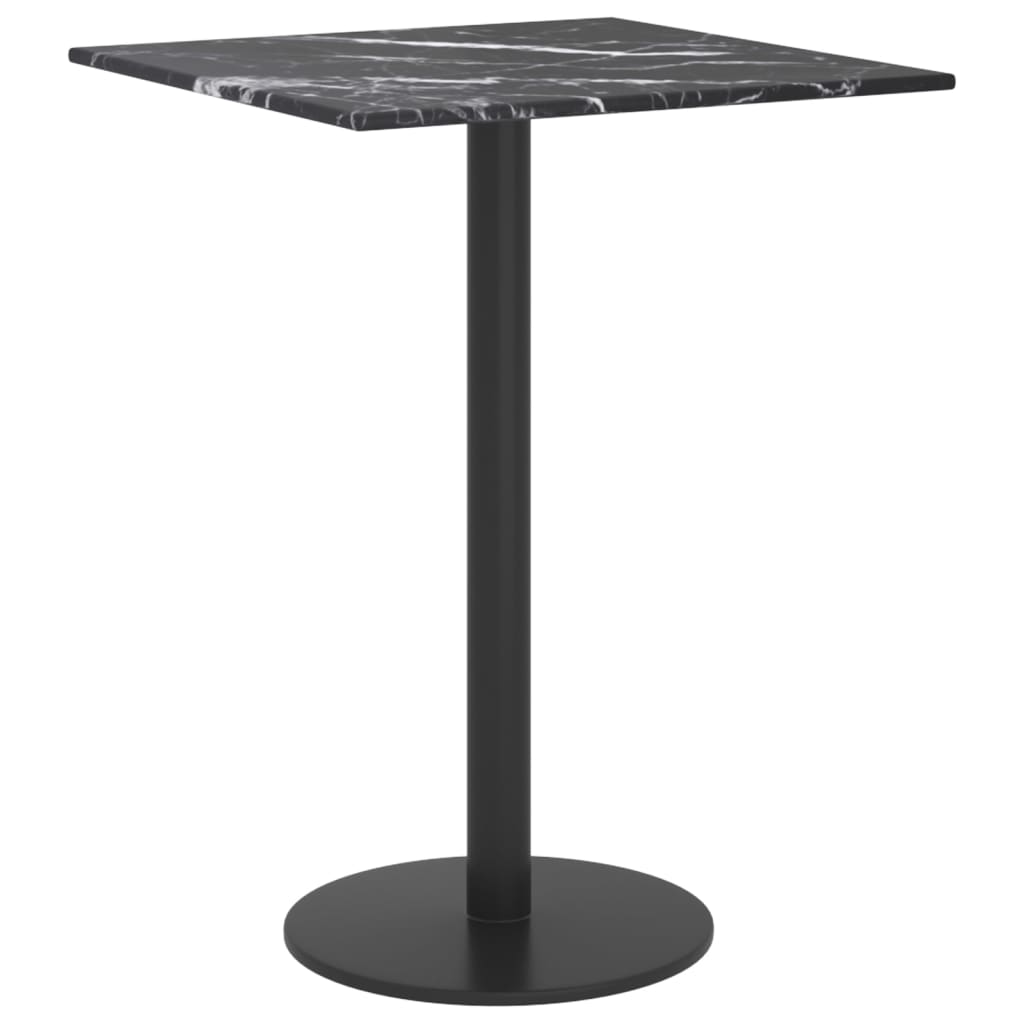 Tafelblad 30x30 cm 6 mm gehard glas met marmeren design zwart is nu te koop bij PeponiXL, paradijselijk wonen!