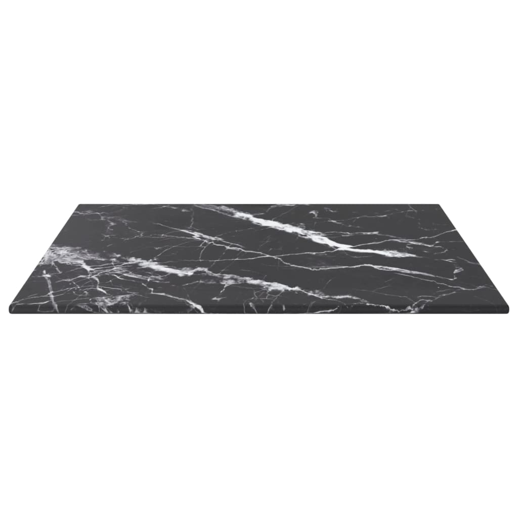 Tafelblad 40x40 cm 6 mm gehard glas met marmeren design zwart is nu te koop bij PeponiXL, paradijselijk wonen!