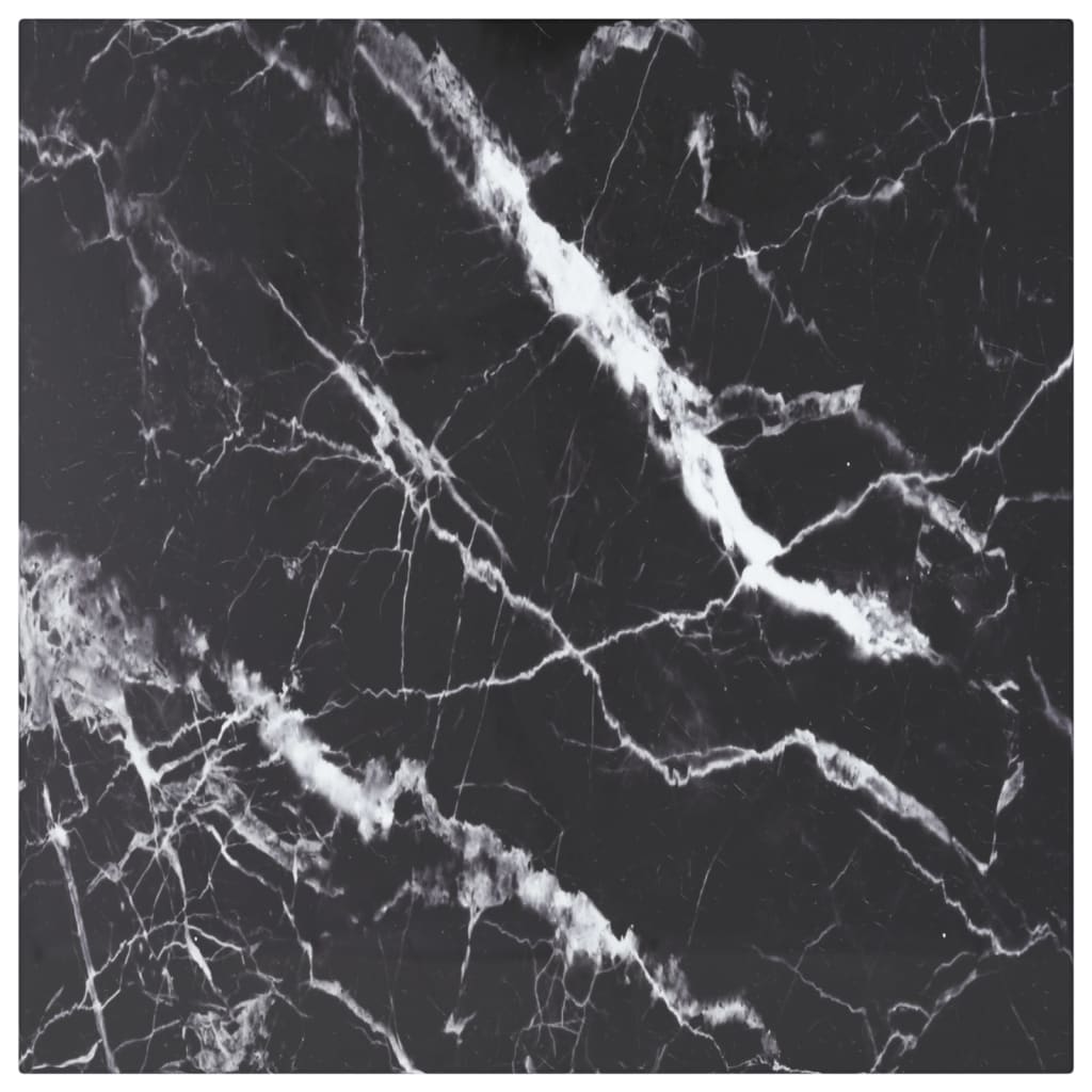 Tafelblad 50x50 cm 6 mm gehard glas met marmeren design zwart is nu te koop bij PeponiXL, paradijselijk wonen!