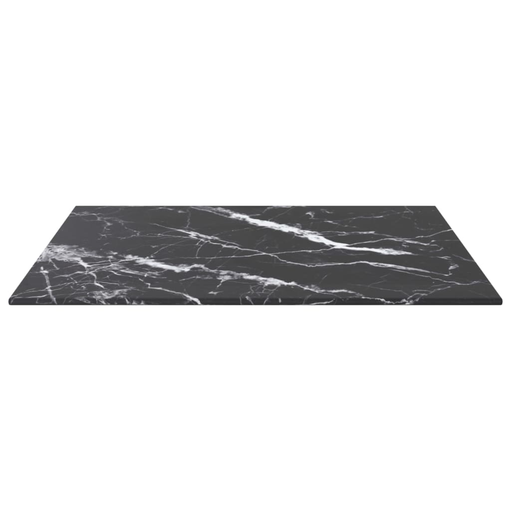 Tafelblad 50x50 cm 6 mm gehard glas met marmeren design zwart is nu te koop bij PeponiXL, paradijselijk wonen!