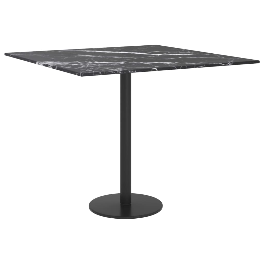 Tafelblad 50x50 cm 6 mm gehard glas met marmeren design zwart is nu te koop bij PeponiXL, paradijselijk wonen!