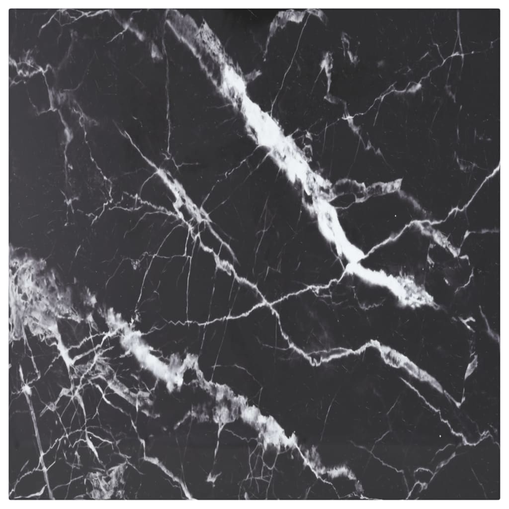Tafelblad 60x60 cm 6 mm gehard glas met marmeren design zwart is nu te koop bij PeponiXL, paradijselijk wonen!