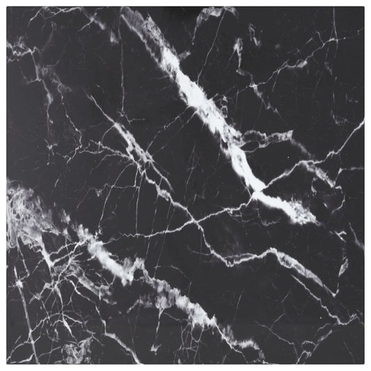 Tafelblad 60x60 cm 6 mm gehard glas met marmeren design zwart is nu te koop bij PeponiXL, paradijselijk wonen!