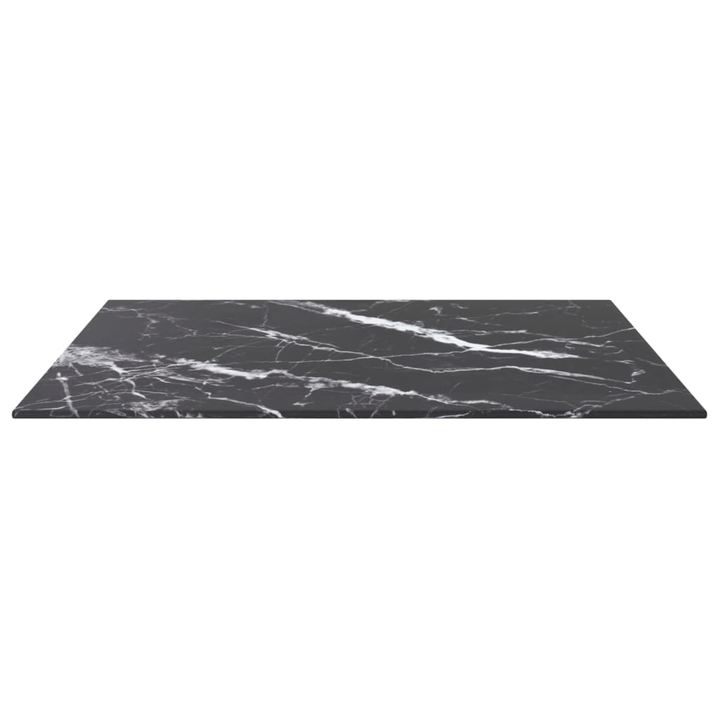 Tafelblad 60x60 cm 6 mm gehard glas met marmeren design zwart is nu te koop bij PeponiXL, paradijselijk wonen!