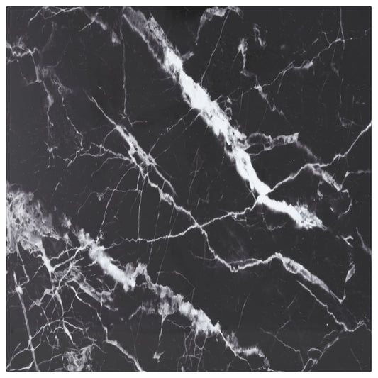 Tafelblad 70x70 cm 6 mm gehard glas met marmeren design zwart is nu te koop bij PeponiXL, paradijselijk wonen!