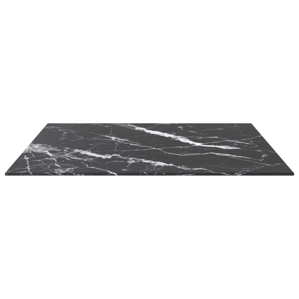 Tafelblad 70x70 cm 6 mm gehard glas met marmeren design zwart is nu te koop bij PeponiXL, paradijselijk wonen!