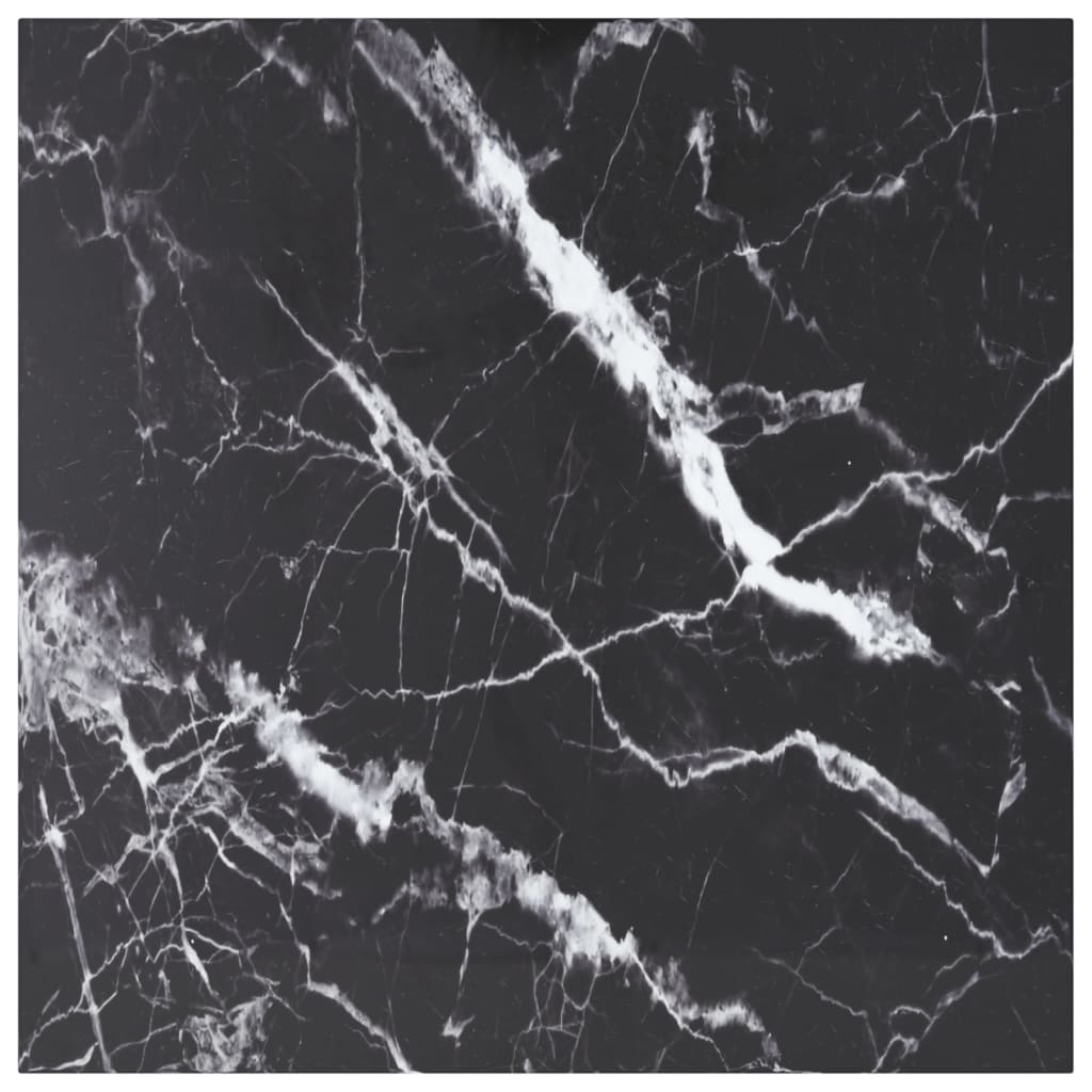 Tafelblad 80x80 cm 6 mm gehard glas met marmeren design zwart is nu te koop bij PeponiXL, paradijselijk wonen!