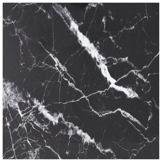 Tafelblad 80x80 cm 6 mm gehard glas met marmeren design zwart is nu te koop bij PeponiXL, paradijselijk wonen!