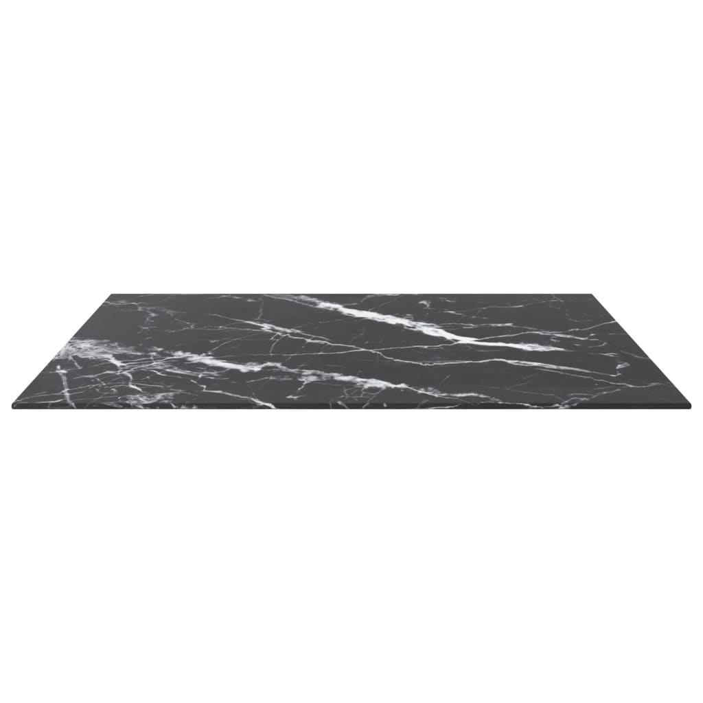 Tafelblad 80x80 cm 6 mm gehard glas met marmeren design zwart is nu te koop bij PeponiXL, paradijselijk wonen!