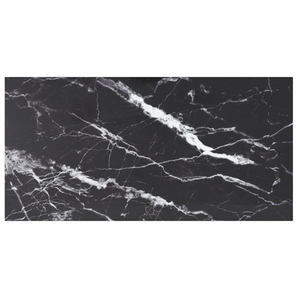 Tafelblad 100x50 cm 6 mm gehard glas met marmeren design zwart is nu te koop bij PeponiXL, paradijselijk wonen!