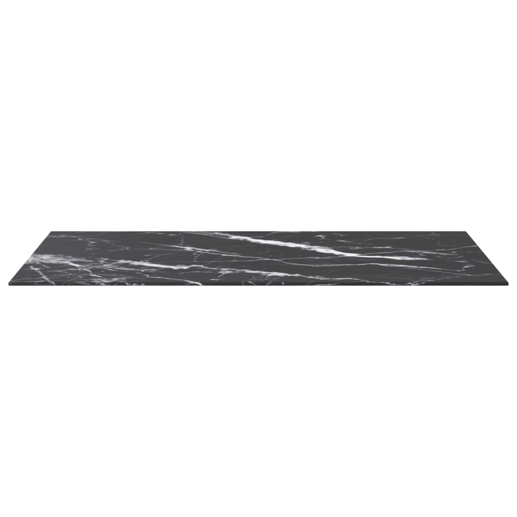 Tafelblad 100x50 cm 6 mm gehard glas met marmeren design zwart is nu te koop bij PeponiXL, paradijselijk wonen!