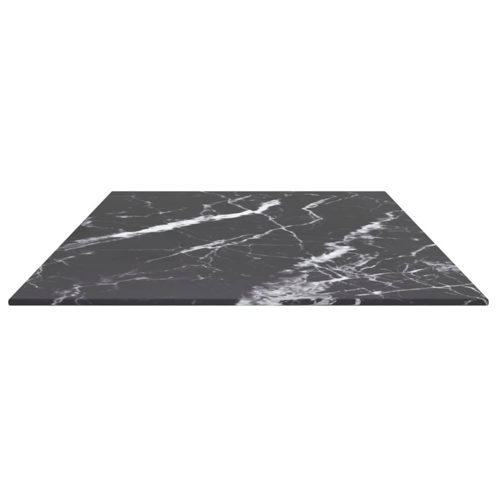 Tafelblad 100x50 cm 6 mm gehard glas met marmeren design zwart is nu te koop bij PeponiXL, paradijselijk wonen!