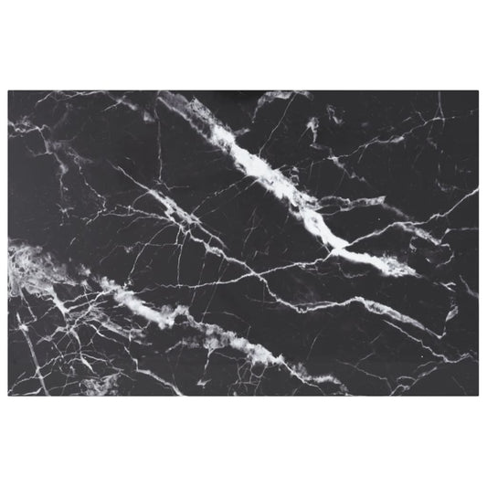 Tafelblad 100x62 cm 8 mm gehard glas met marmeren design zwart is nu te koop bij PeponiXL, paradijselijk wonen!