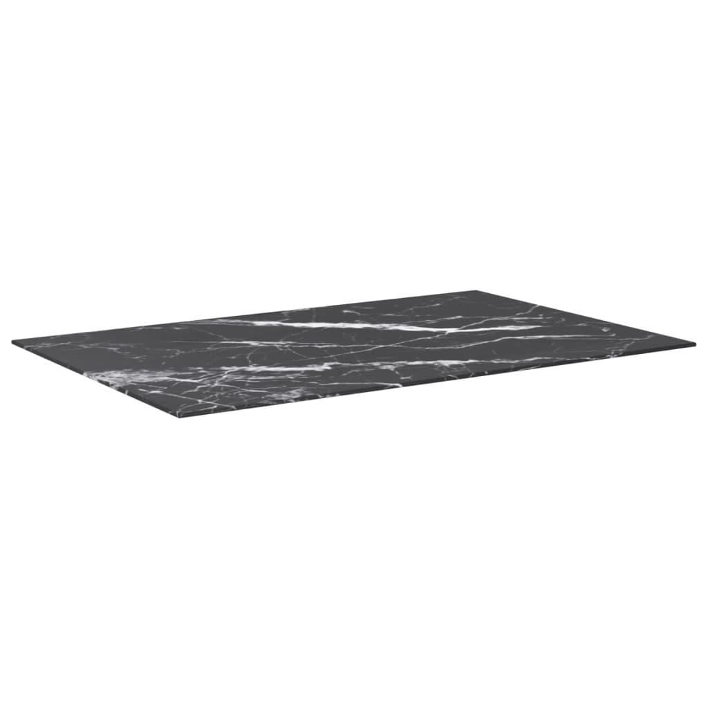 Tafelblad 100x62 cm 8 mm gehard glas met marmeren design zwart is nu te koop bij PeponiXL, paradijselijk wonen!