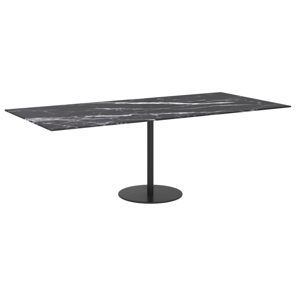 Tafelblad 100x62 cm 8 mm gehard glas met marmeren design zwart is nu te koop bij PeponiXL, paradijselijk wonen!