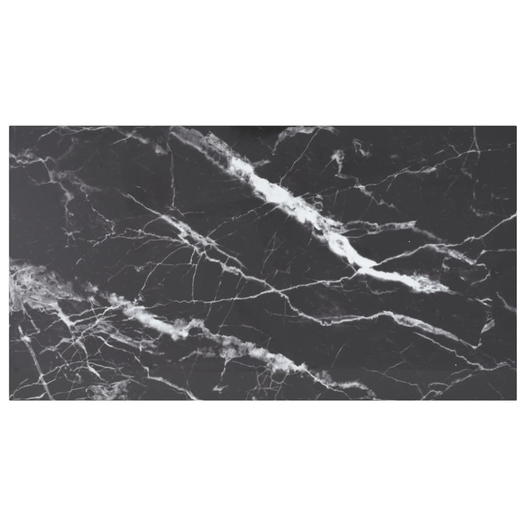 Tafelblad 120x65 cm 8 mm gehard glas met marmeren design zwart is nu te koop bij PeponiXL, paradijselijk wonen!