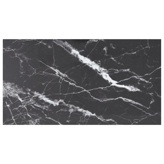 Tafelblad 120x65 cm 8 mm gehard glas met marmeren design zwart is nu te koop bij PeponiXL, paradijselijk wonen!