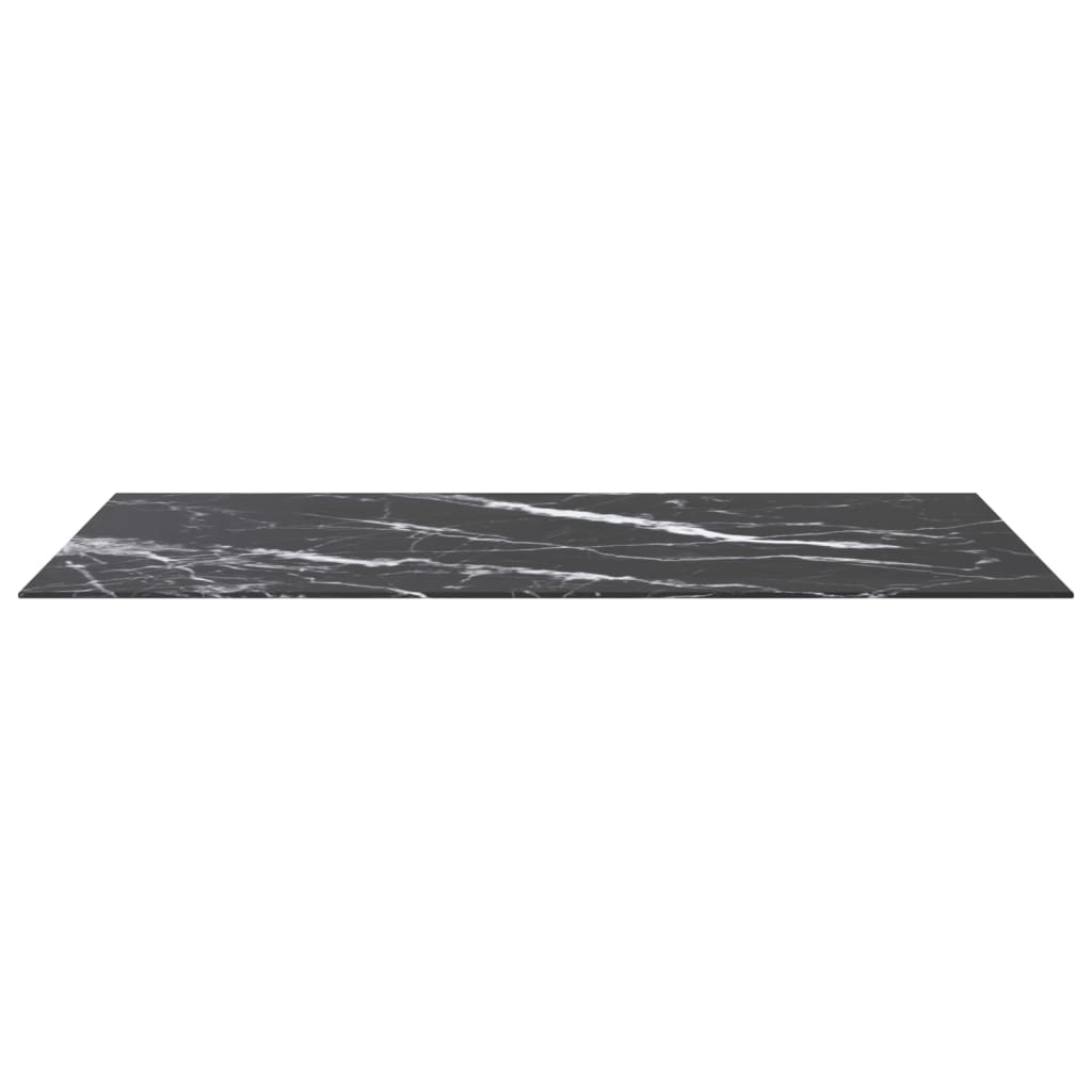 Tafelblad 120x65 cm 8 mm gehard glas met marmeren design zwart is nu te koop bij PeponiXL, paradijselijk wonen!