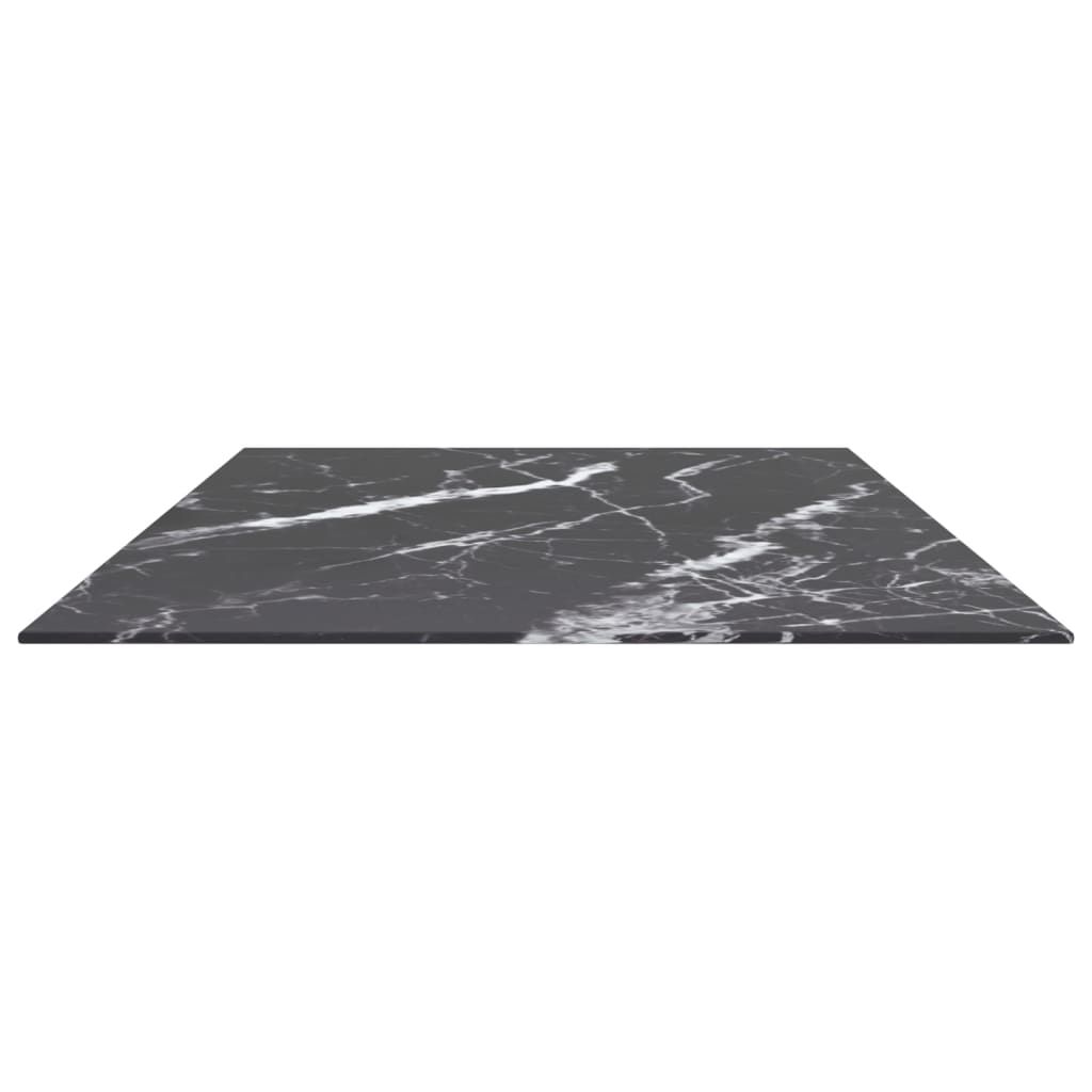 Tafelblad 120x65 cm 8 mm gehard glas met marmeren design zwart is nu te koop bij PeponiXL, paradijselijk wonen!