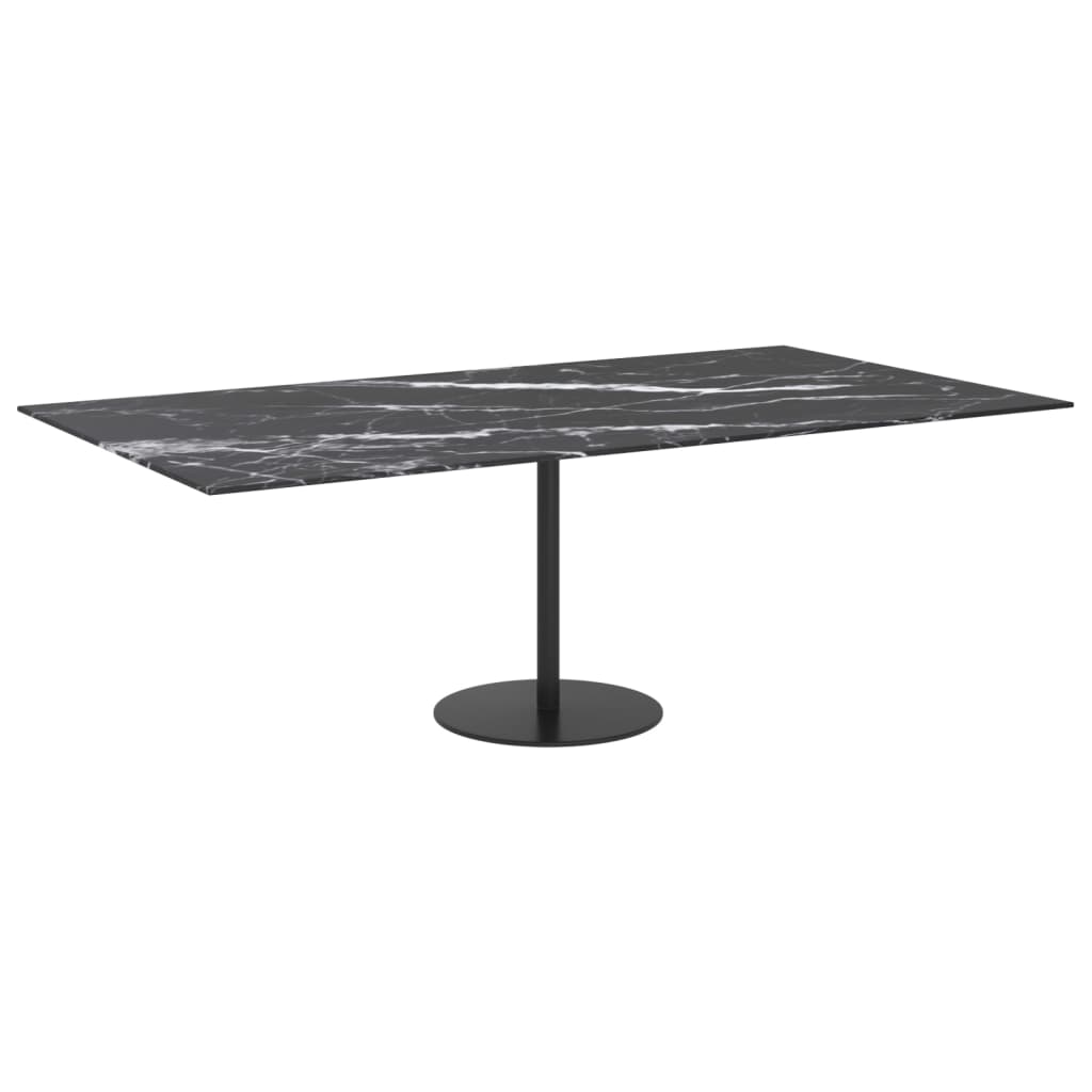 Tafelblad 120x65 cm 8 mm gehard glas met marmeren design zwart is nu te koop bij PeponiXL, paradijselijk wonen!