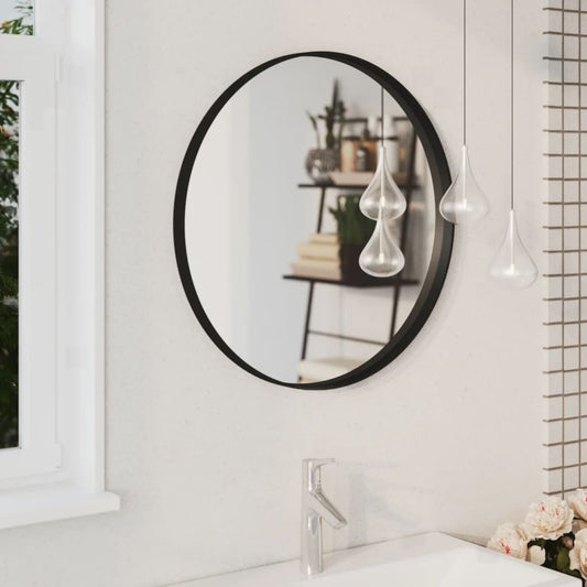 Wandspiegel 60 cm zwart is nu te koop bij PeponiXL, paradijselijk wonen!