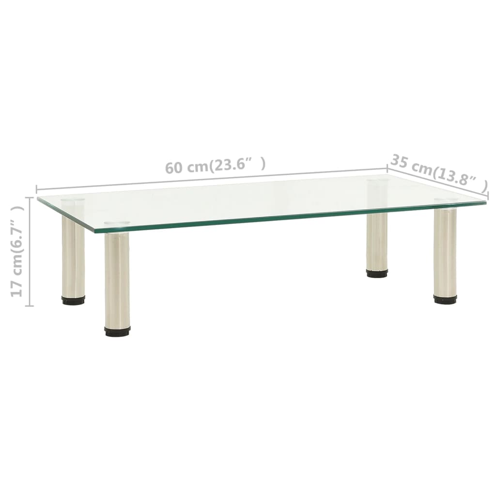 Tv-meubel 60x35x17 cm gehard glas transparant is nu te koop bij PeponiXL, paradijselijk wonen!