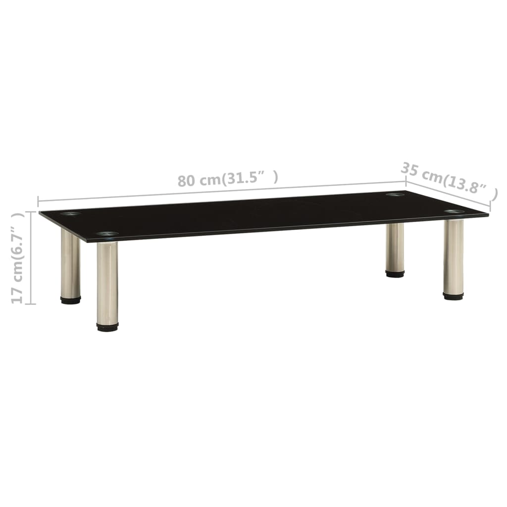 Tv-meubel 80x35x17 cm gehard glas zwart is nu te koop bij PeponiXL, paradijselijk wonen!