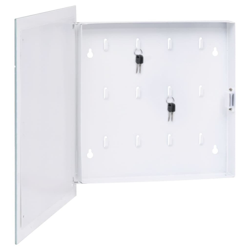 Sleutelkast met magneetbord 35x35x4 cm wit is nu te koop bij PeponiXL, paradijselijk wonen!