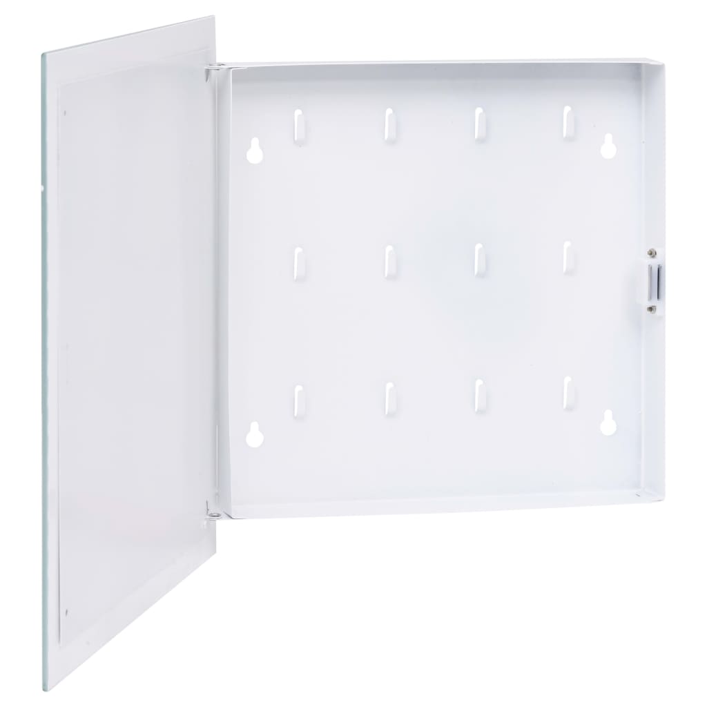 Sleutelkast met magneetbord 35x35x4 cm wit is nu te koop bij PeponiXL, paradijselijk wonen!