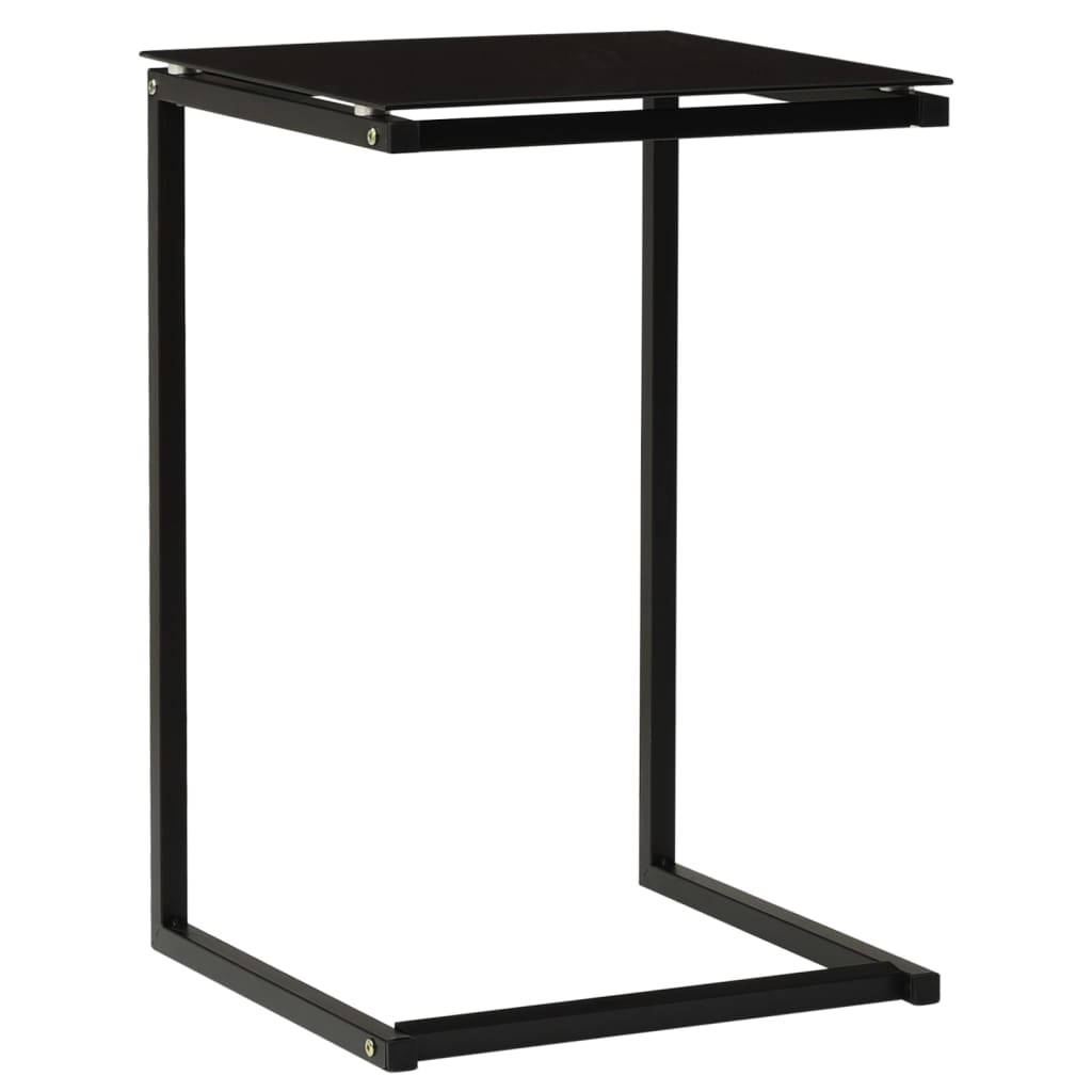 Bijzettafel 40x40x60 cm gehard glas zwart is nu te koop bij PeponiXL, paradijselijk wonen!