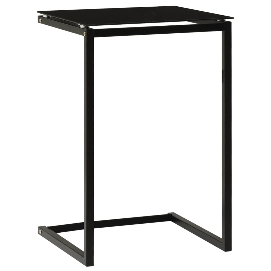 Bijzettafel 40x40x60 cm gehard glas zwart is nu te koop bij PeponiXL, paradijselijk wonen!