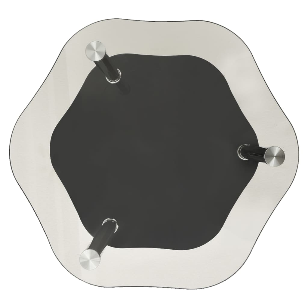 Bijzettafel 2-laags 38x38x50 cm gehard glas transparant zwart is nu te koop bij PeponiXL, paradijselijk wonen!